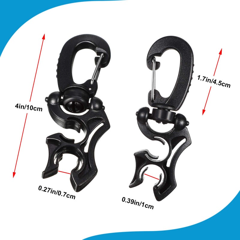 Weewooday 3 Pieces Diving Hose Holder Clip Diving Double BCD Hose Clip with Snap Hook Buckle for Dive Snorkeling Accessories - Image 2